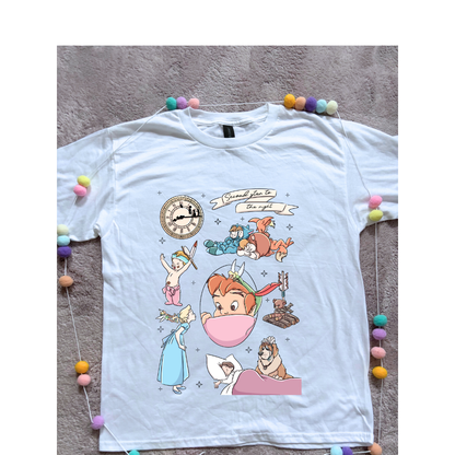 Neverland Full Art Inspired Printed T-Shirt, Neverland Movie, Mouse Ears, Princess- Adults & Kids Sizes - Cotton T-Shirt