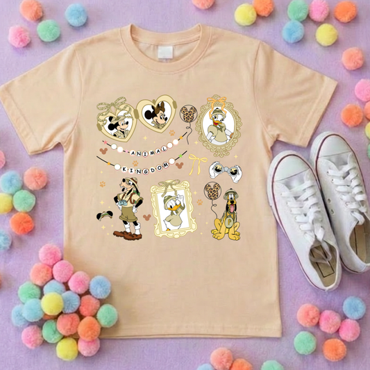 Animal Kingdom Inspired Printed Sand T-Shirt, Safari, Tree of Life, Inspired Character T-Shirts - Adults & Kids Sizes - Cotton T-Shirt