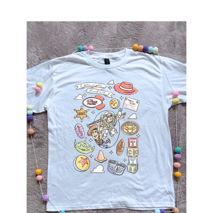 Story Toy Inspired Full Art Printed Ears T-Shirt, Florida, Orlando, Bo Peep, Jessie, Buzz, Toy Story - Adults & Kids Sizes - Cotton T-Shirt