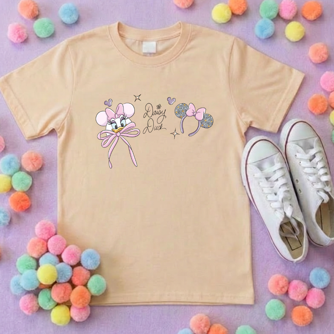 Magical Girlie Duck Bow Printed T-Shirt, Florida, Orlando, Magical World - Adults & Kids Sizes
