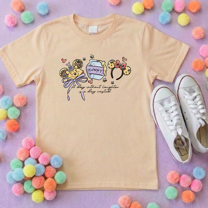 Hunny Bear Pooh Inspired Printed White T-Shirt, English Yellow Bear, Acre Wood - Adults & Kids Sizes - Cotton T-Shirt