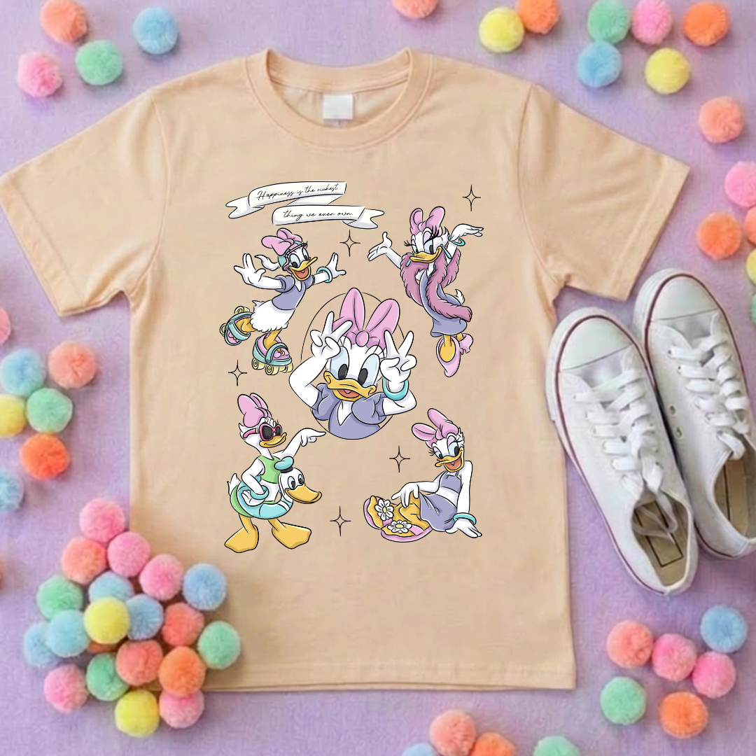 Magical Girlie Duck Full Art Printed T-Shirt, Florida, Orlando, Magical World - Adults & Kids Sizes