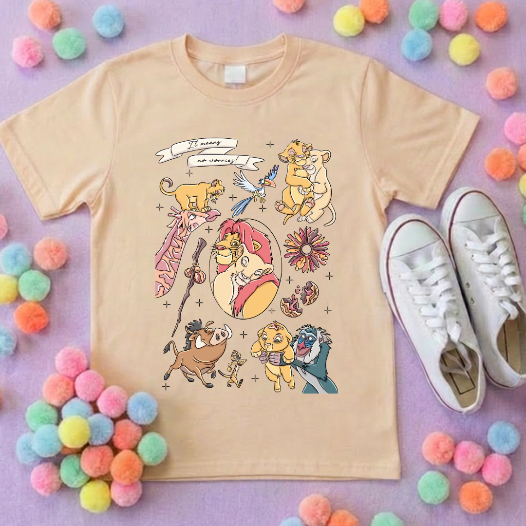King Lion Full Art Inspired Printed Sand T-Shirt, Safari, Tree of Life, Inspired Character T-Shirts - Adults & Kids Sizes - Cotton T-Shirt