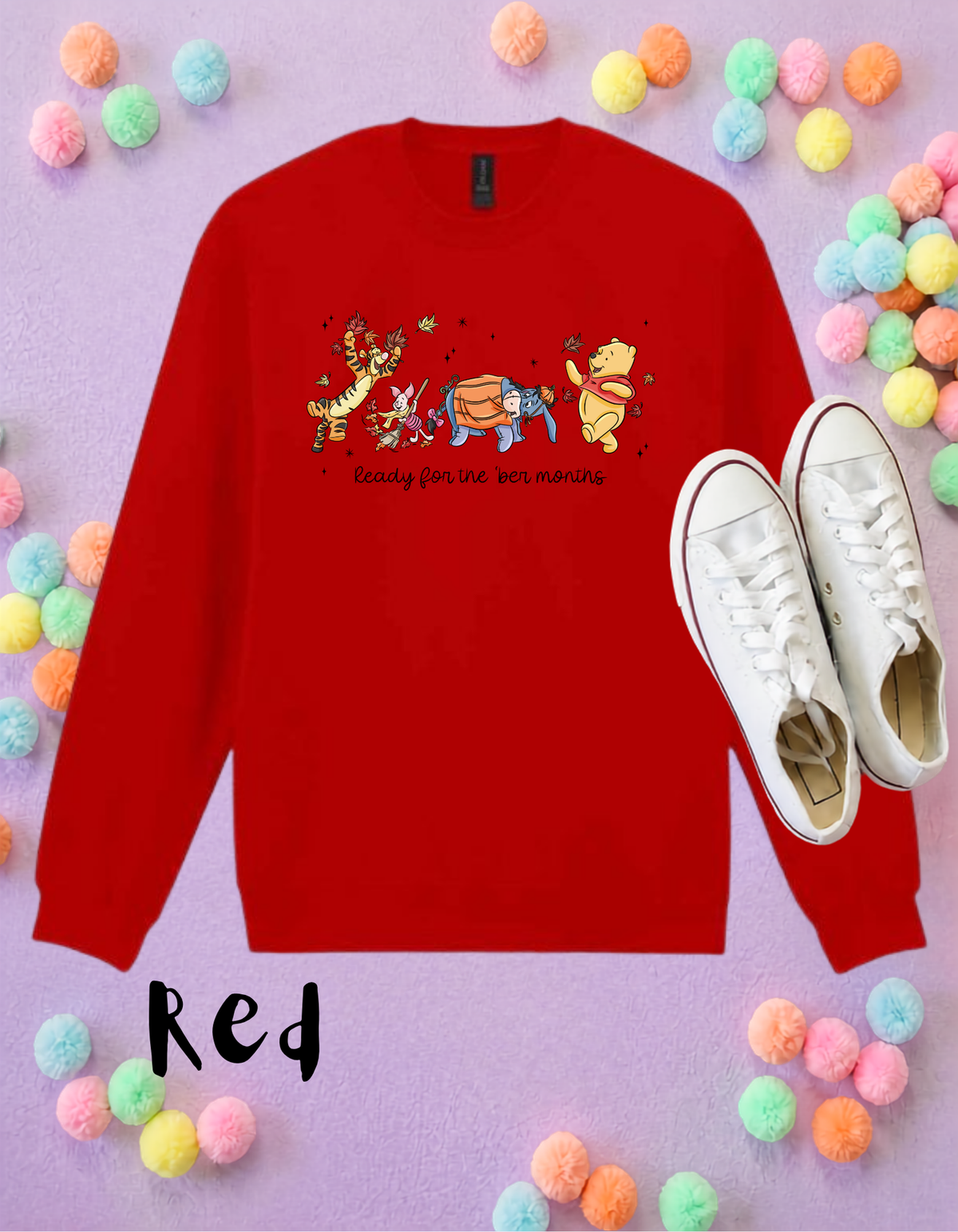 Pooh 'Ber Months Sweatshirt, Ears, Florida, Orlando, Jumper, Halloween Outfits, - Adults & Kids Sizes - Cotton Sweatshirt