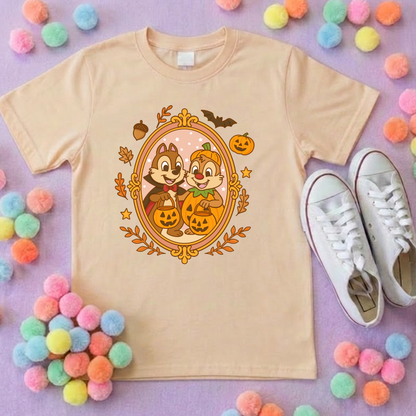 Pumpkin Pals Chip & Dale Life T-Shirt, Ears, Florida, Orlando, Cruise Holidays T-Shirts, Holiday Outfits - Adults & Kids Sizes - Cotton T-Shirt