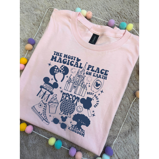Happiest Place, Park Life T-Shirt, Ears, Florida, Orlando, Cruise Holidays T-Shirts, Holiday Outfits - Adults & Kids Sizes - Cotton T-Shirt