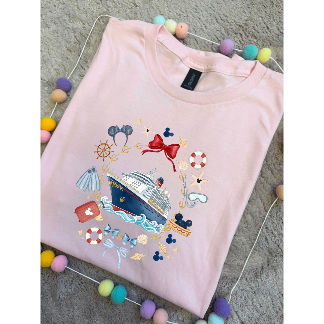 Cruise Line T-Shirt, Ears, Florida, Orlando, Cruise Holidays T-Shirts, Holiday Outfits - Adults & Kids Sizes - Cotton T-Shirt