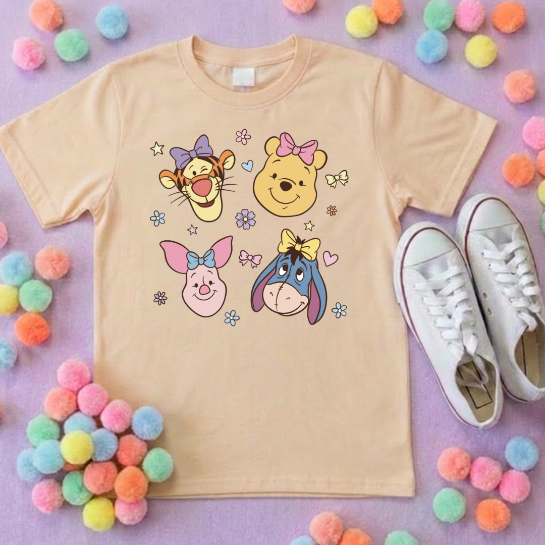Pooh Pretty Besties Park Life T-Shirt, Ears, Florida, Orlando, Cruise Holidays T-Shirts, Holiday Outfits - Adults & Kids Sizes - Cotton T-Shirt