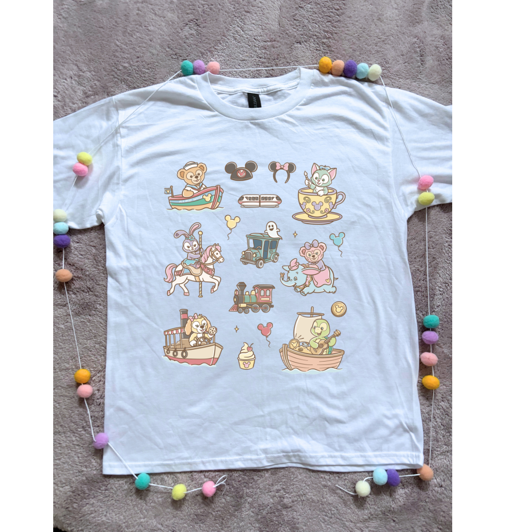 Duffy & Besties Park Life T-Shirt, Ears, Florida, Orlando, Cruise Holidays T-Shirts, Holiday Outfits - Adults & Kids Sizes - Cotton T-Shirt