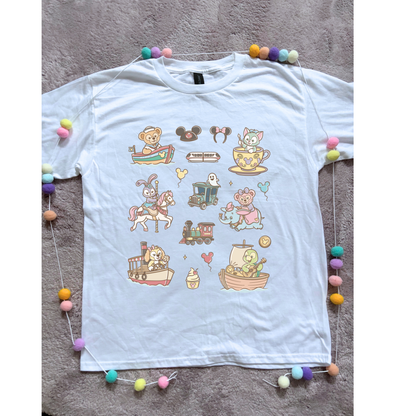 Duffy & Besties Park Life T-Shirt, Ears, Florida, Orlando, Cruise Holidays T-Shirts, Holiday Outfits - Adults & Kids Sizes - Cotton T-Shirt