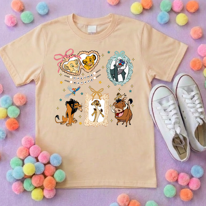 King Lion Inspired Printed White T-Shirt, Lions, Nala Simba, Mufasa, Inspired Character T-Shirts - Adults & Kids Sizes - Cotton T-Shirt