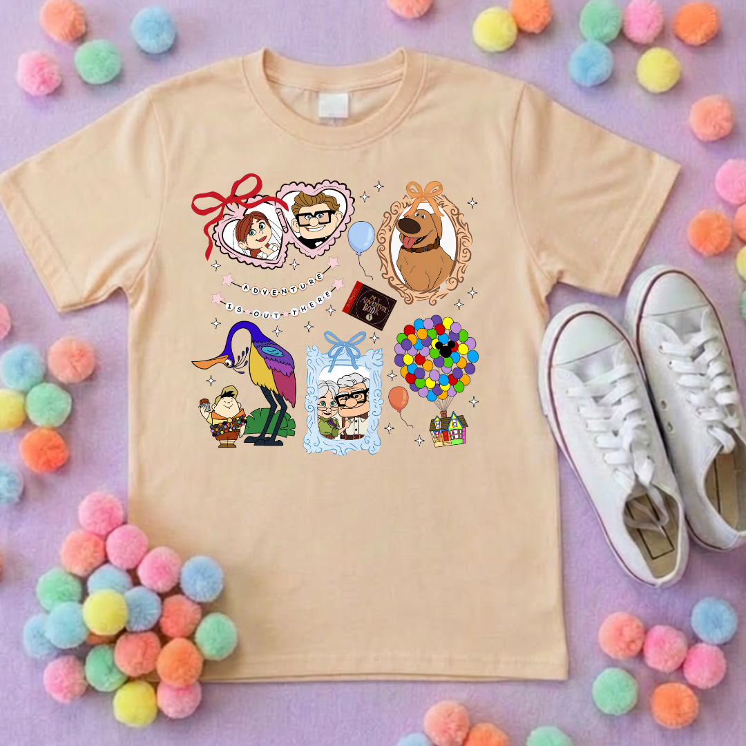 Up House Inspired Printed T-Shirt, Florida, Orlando, Ellie and Karl, Kevin, Dug - Adults & Kids Sizes - Cotton T-Shirt