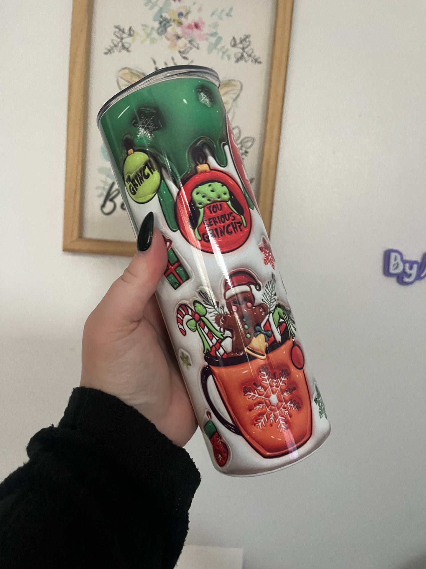 Grinch Inspired Hot and Cold 20oz Tumbler for Coffee and Travel - Bottle, Water Bottles
