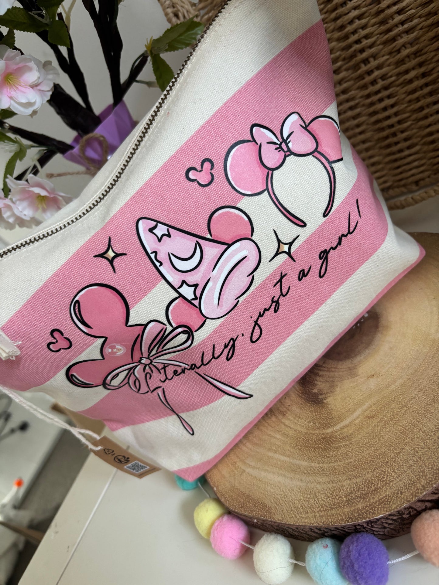 Magical Kingdom, Just a Girl Magic Mouse Make Up Bags, Printed Inspired Make Up Bags, Ears Bags, Florida, Orlando, Paris, Nautical Theme Make Up Bag
