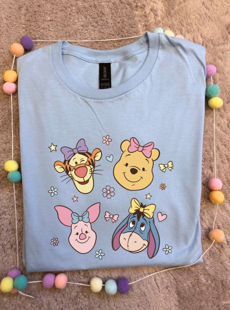 Pooh Pretty Besties Park Life T-Shirt, Ears, Florida, Orlando, Cruise Holidays T-Shirts, Holiday Outfits - Adults & Kids Sizes - Cotton T-Shirt