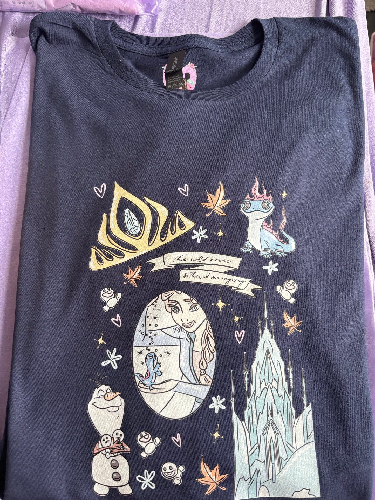 Frozen Sisters, Full Art Design Inspired Printed T-Shirt, Norwegian Style, Happy Snowman, Olaf, Bruni - Adults & Kids Sizes - Cotton T-Shirt