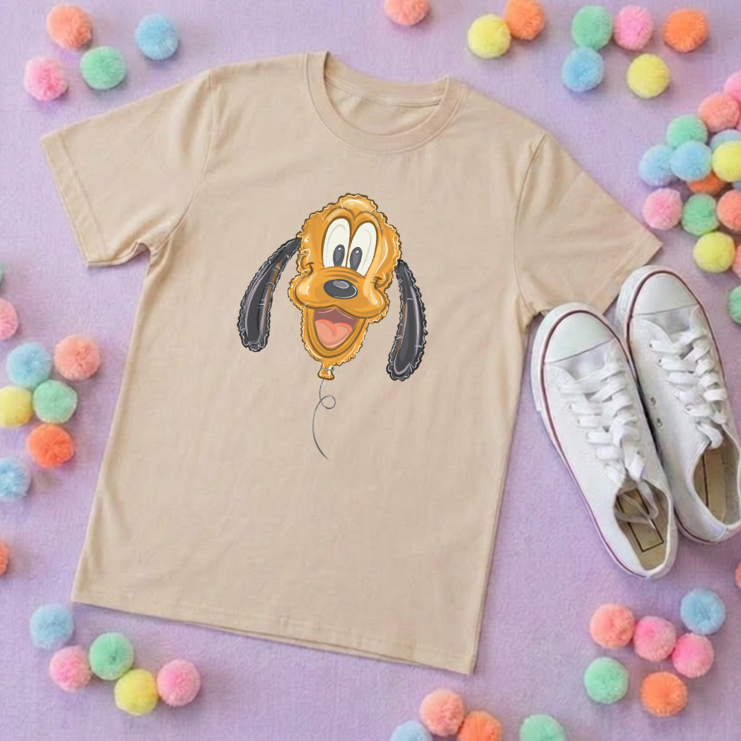 Pluto Balloon, Printed T-Shirt, Florida, Orlando, Magical World - Adults & Kids Sizes