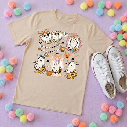 Ghost Mouse Inspired Printed Sand T-Shirt, Florida, Orlando, Halloween T-Shirts, Halloween Outfits - Adults & Kids Sizes - Cotton T-Shirt
