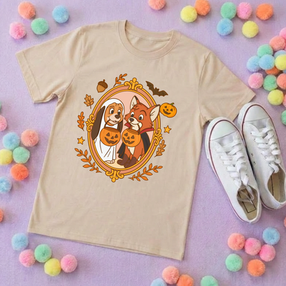 Pumpkin Pals Fox & Hound Park Life T-Shirt, Ears, Florida, Orlando, Cruise Holidays T-Shirts, Holiday Outfits - Adults & Kids Sizes - Cotton T-Shirt