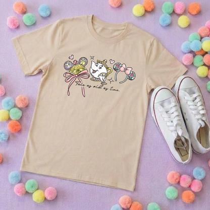 Belle & Teapot Inspired Printed T-Shirt, Princess Movie, Mouse Ears, Princess- Adults & Kids Sizes - Cotton T-Shirt
