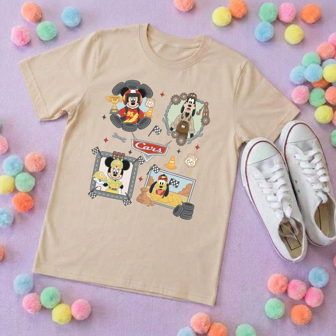 Cars Mouse Besties Park Life T-Shirt, Ears, Florida, Orlando, Cruise Holidays T-Shirts, Holiday Outfits - Adults & Kids Sizes - Cotton T-Shirt