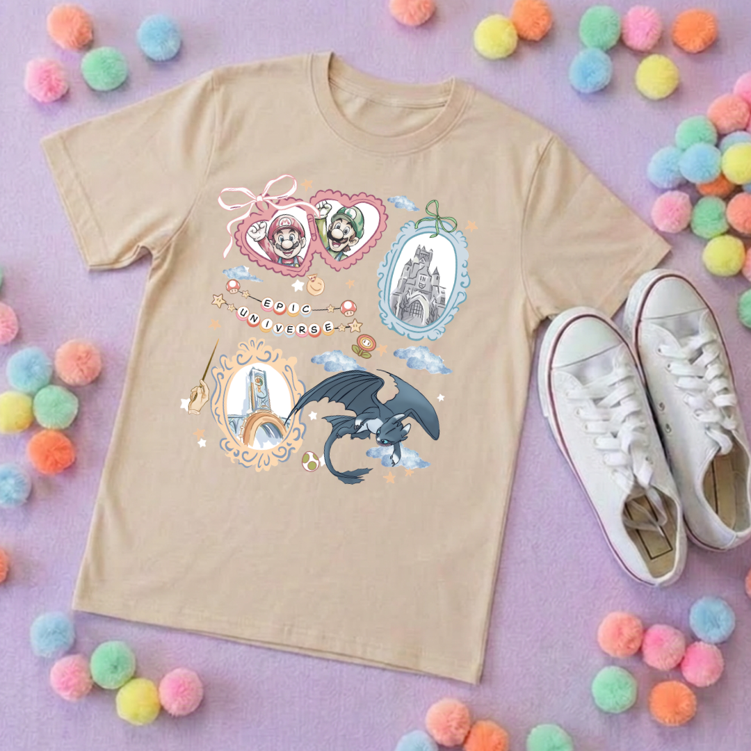 Universe Epic Inspired Printed T-Shirt, Theme Park, Orlando, Inspired Character T-Shirts - Adults & Kids Sizes - Cotton T-Shirt