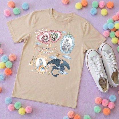 Universe Epic Inspired Printed T-Shirt, Theme Park, Orlando, Inspired Character T-Shirts - Adults & Kids Sizes - Cotton T-Shirt