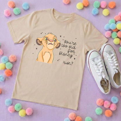 King Lion Inspired Printed T-Shirt, Safari, Inspired Character T-Shirts - Adults & Kids Sizes - Cotton T-Shirt