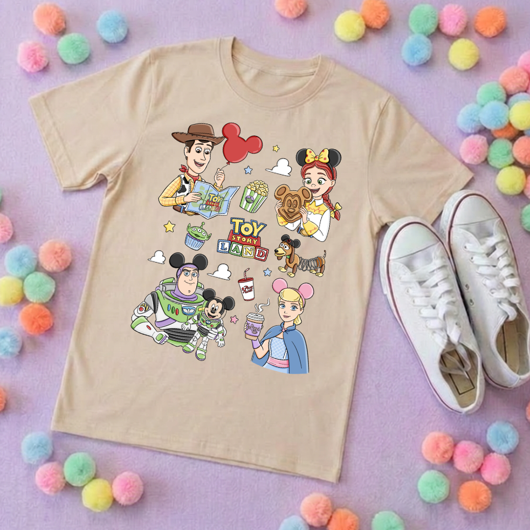 Toys Story Besties Full Art Park Life T-Shirt, Ears, Florida, Orlando, Cruise Holidays T-Shirts, Holiday Outfits - Adults & Kids Sizes - Cotton T-Shirt