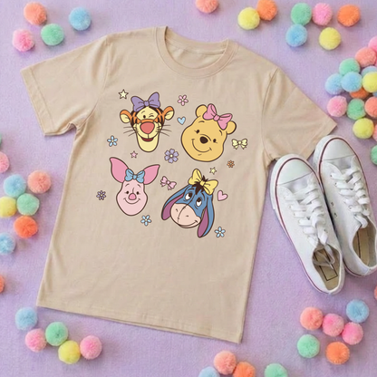 Pooh Pretty Besties Park Life T-Shirt, Ears, Florida, Orlando, Cruise Holidays T-Shirts, Holiday Outfits - Adults & Kids Sizes - Cotton T-Shirt