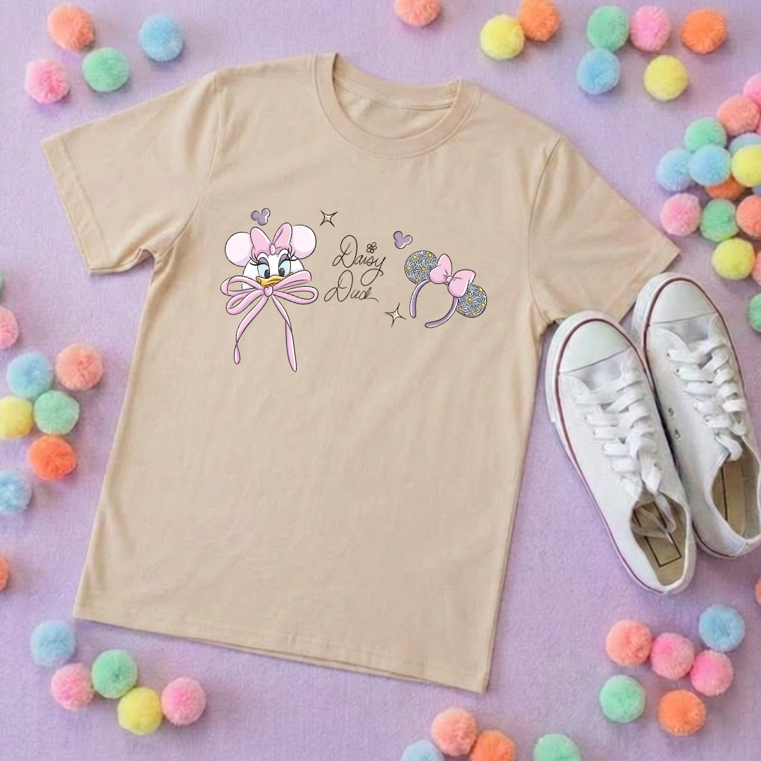 Magical Girlie Duck Bow Printed T-Shirt, Florida, Orlando, Magical World - Adults & Kids Sizes