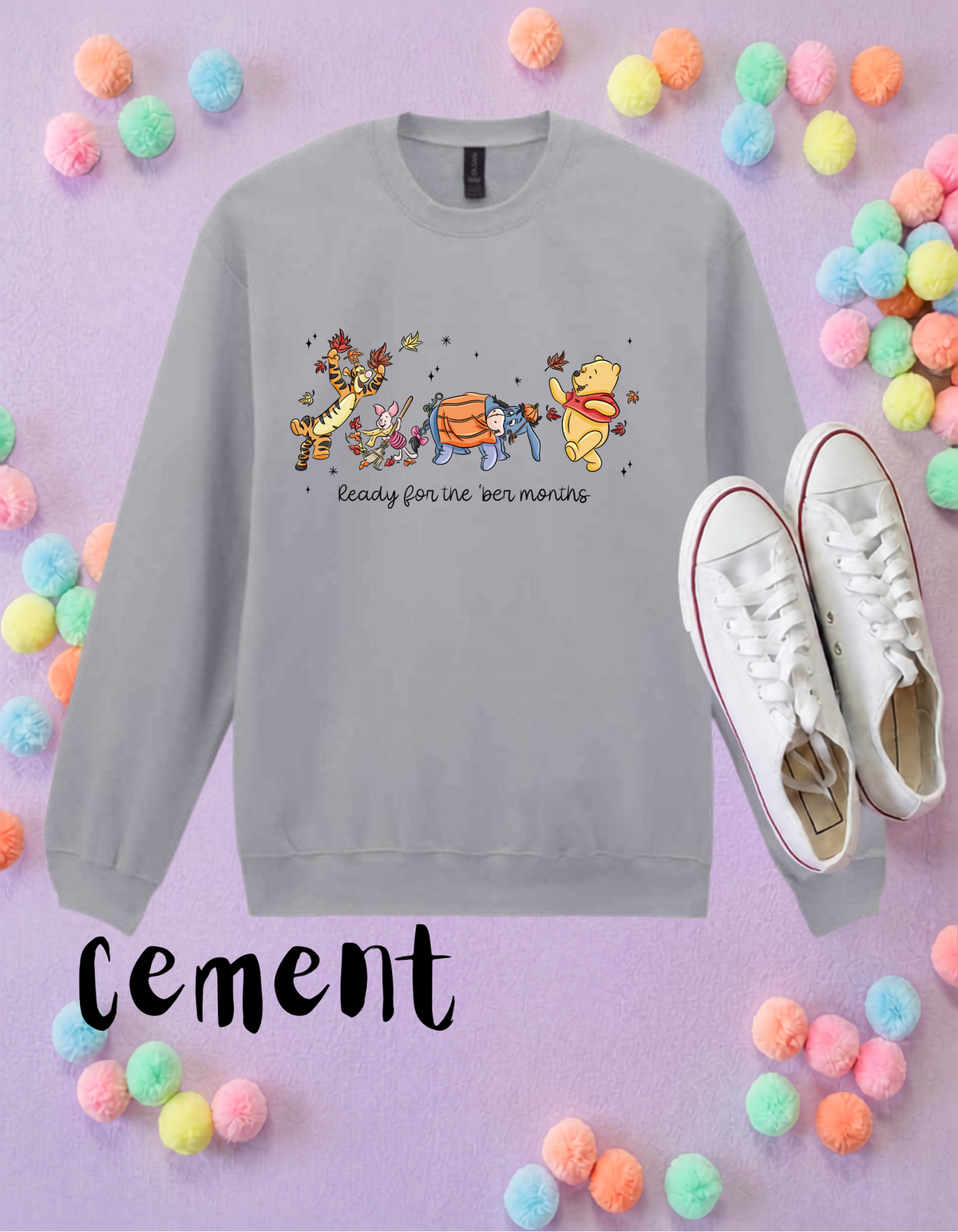 Pooh 'Ber Months Sweatshirt, Ears, Florida, Orlando, Jumper, Halloween Outfits, - Adults & Kids Sizes - Cotton Sweatshirt