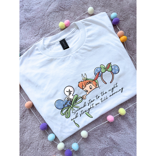 Neverland Tinkerbelle Inspired Printed T-Shirt, Neverland Movie, Mouse Ears, Princess- Adults & Kids Sizes - Cotton T-Shirt