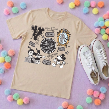 Magical Kingdom, Walt and mouse, Printed T-Shirt, Florida, Orlando, Magical World - Adults & Kids Sizes