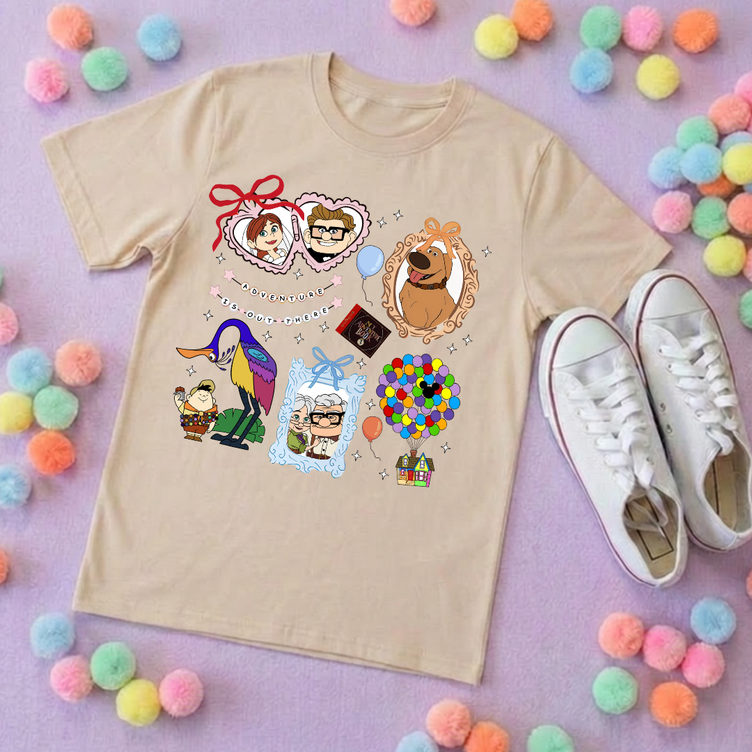 Up House Inspired Printed T-Shirt, Florida, Orlando, Ellie and Karl, Kevin, Dug - Adults & Kids Sizes - Cotton T-Shirt