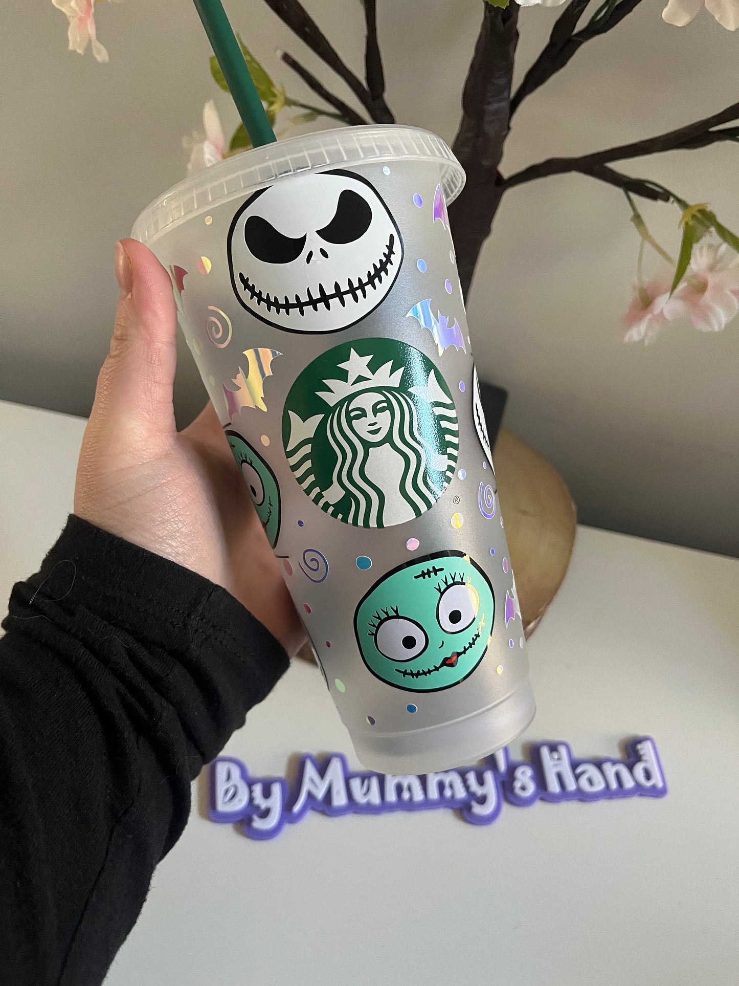 Personalised Starbucks Cold Cups, Nightmare Before Christmas, Pumpkin King Cold Cup, Jack Skellington NBC Decor, Jack and Sally, Iced Latte