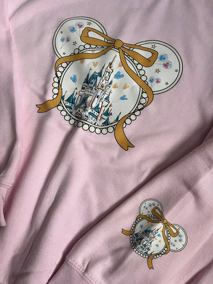 Cute Castle Bow Detailed Sweatshirt - Kid and Adult Sizes