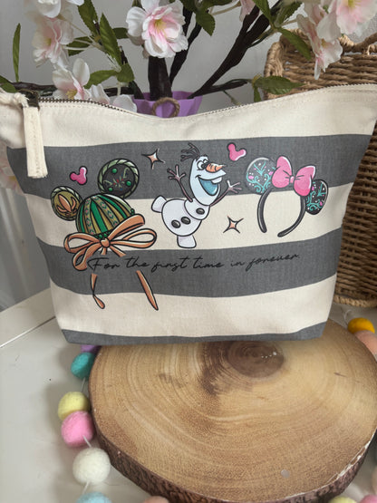 Frozen Sisters Make Up Bags, Printed Inspired Make Up Bags, Ears Bags, Florida, Orlando, Paris, Nautical Theme Make Up Bag