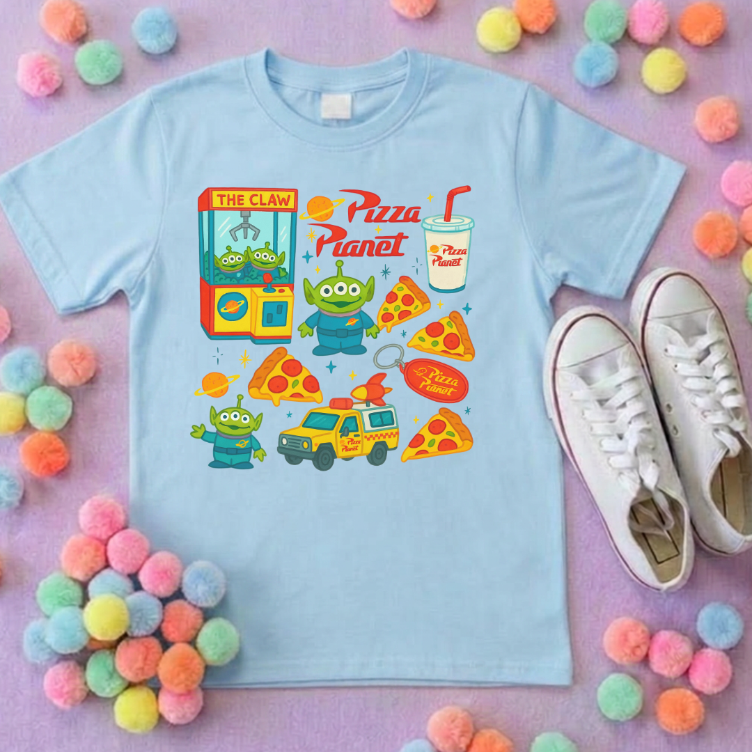 Planet Pizza Park Life T-Shirt, Ears, Florida, Orlando, Cruise Holidays T-Shirts, Holiday Outfits - Adults & Kids Sizes - Cotton T-Shirt
