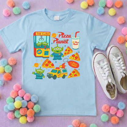 Planet Pizza Park Life T-Shirt, Ears, Florida, Orlando, Cruise Holidays T-Shirts, Holiday Outfits - Adults & Kids Sizes - Cotton T-Shirt