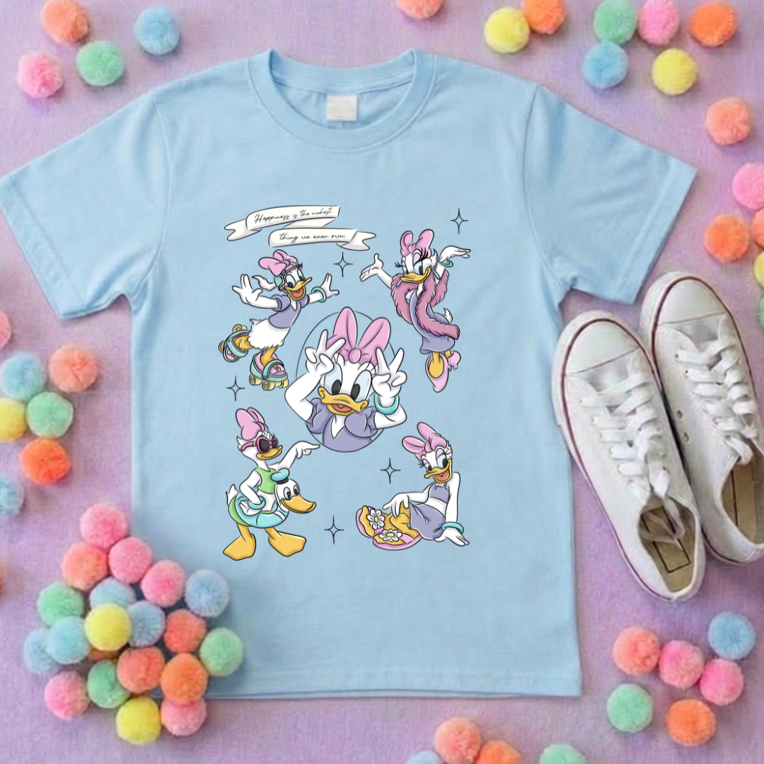 Magical Girlie Duck Full Art Printed T-Shirt, Florida, Orlando, Magical World - Adults & Kids Sizes