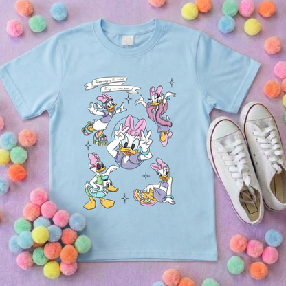 Magical Girlie Duck Full Art Printed T-Shirt, Florida, Orlando, Magical World - Adults & Kids Sizes