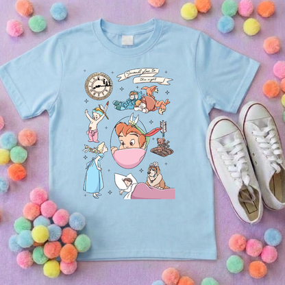 Neverland Full Art Inspired Printed T-Shirt, Neverland Movie, Mouse Ears, Princess- Adults & Kids Sizes - Cotton T-Shirt