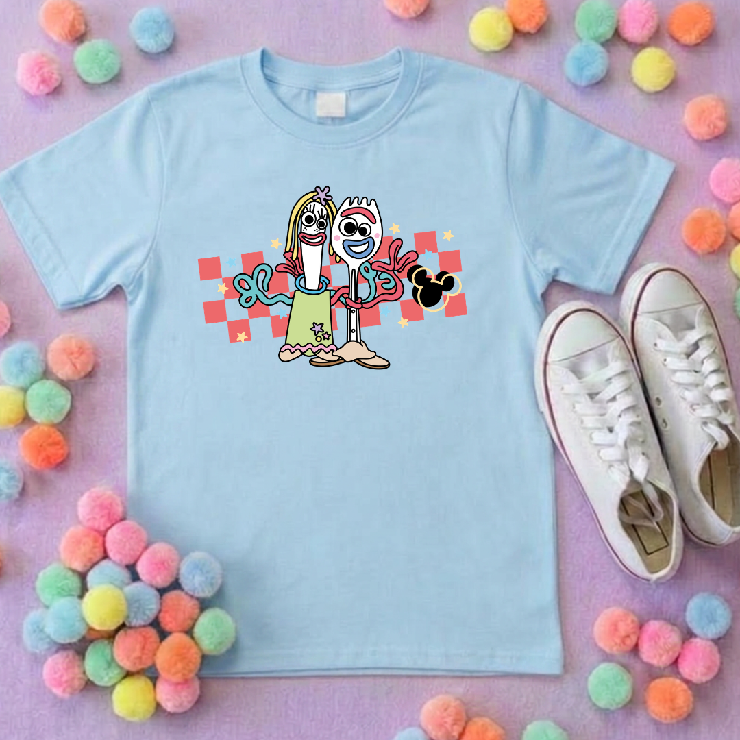 Toys Story Forky & Knifey Art Park Life T-Shirt, Ears, Florida, Orlando, Cruise Holidays T-Shirts, Holiday Outfits - Adults & Kids Sizes - Cotton T-Shirt