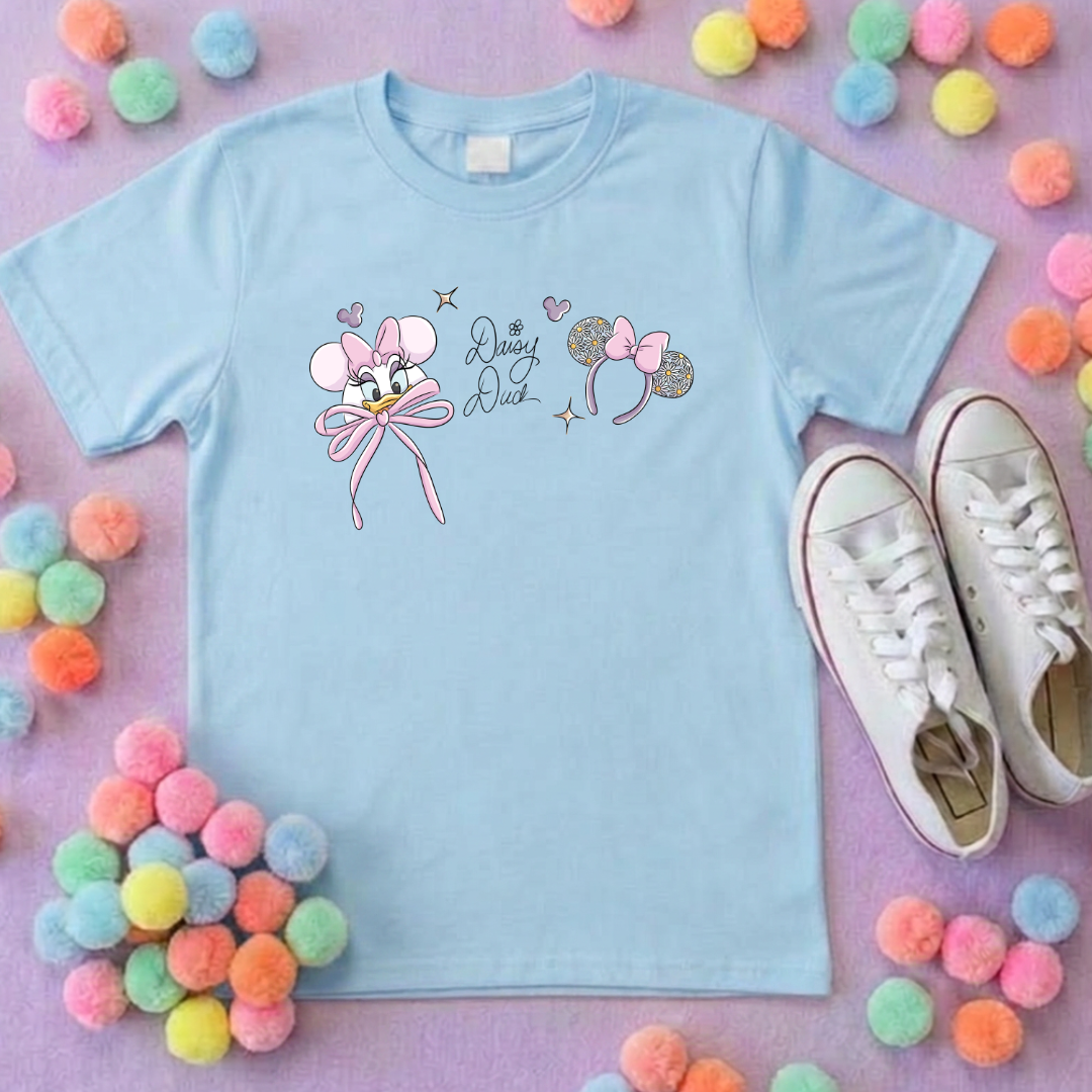 Magical Girlie Duck Bow Printed T-Shirt, Florida, Orlando, Magical World - Adults & Kids Sizes