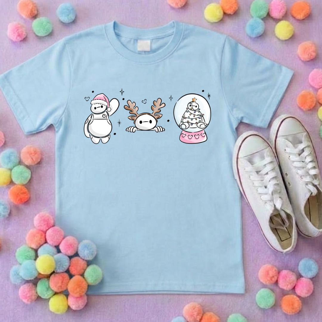 Christmas Baymax T-Shirt, Ears, Florida, Orlando, Christmas T-Shirts, Christmas Outfits - Adults & Kids Sizes - Cotton T-Shirt