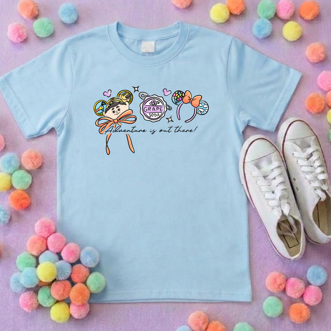 Up House Inspired Printed White T-Shirt, Florida, Orlando, Ellie and Karl, Kevin, Dug - Adults & Kids Sizes - Cotton T-Shirt