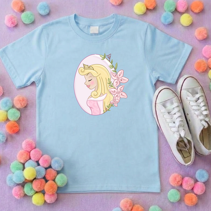 Sleeping Princess Inspired Printed T-Shirt, Princess Movie, Mouse Ears, Princess- Adults & Kids Sizes - Cotton T-Shirt