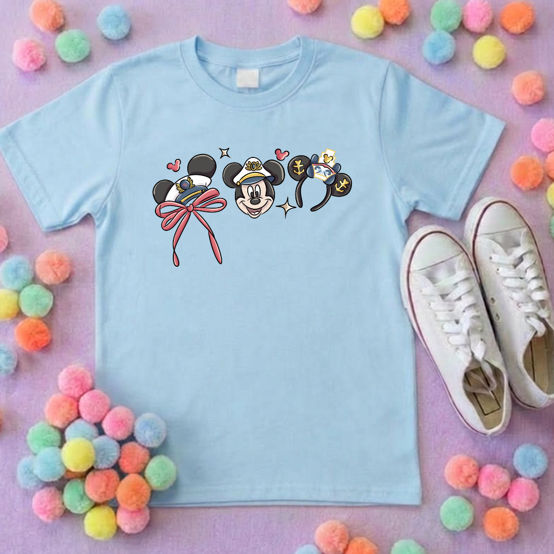 Cruise Mouse and Ears T-Shirt, Ears, Florida, Orlando, Cruise Holidays T-Shirts, Holiday Outfits - Adults & Kids Sizes - Cotton T-Shirt