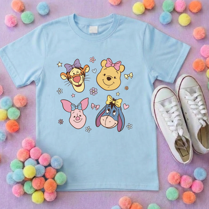 Pooh Pretty Besties Park Life T-Shirt, Ears, Florida, Orlando, Cruise Holidays T-Shirts, Holiday Outfits - Adults & Kids Sizes - Cotton T-Shirt